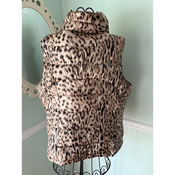 CALVIN KLEIN Women Animal Print Lightweight Puffer Vest Full Zip Size XL - Picture 2 of 8
